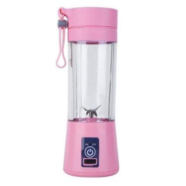 Imagem de Mini Liquidificador Shake Academia Portátil Recarregável 6 Rosa
