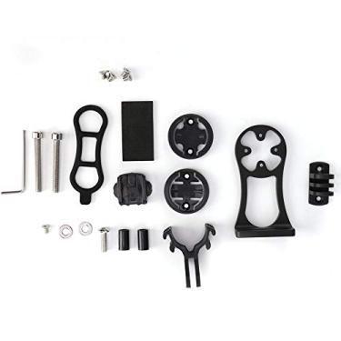 Imagem de Suporte de extensão de haste de computador de bicicleta de liga de alumínio braçadeira de luz de base CNC preto para acessórios de odômetro de bicicleta Edge Bryton Rider Cateye