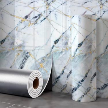 Imagem de Papel de parede dourado autoadesivo imitação de mármore efeito papel de parede para cozinhas e banheiros adesivos de renovação de móveis à prova d'água e à prova de umidade sombra flutuante 400 * 300