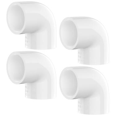 Imagem de Encaixes de tubulação de cotovelo de 90 graus PVC de 3,5 cm, 4 peças