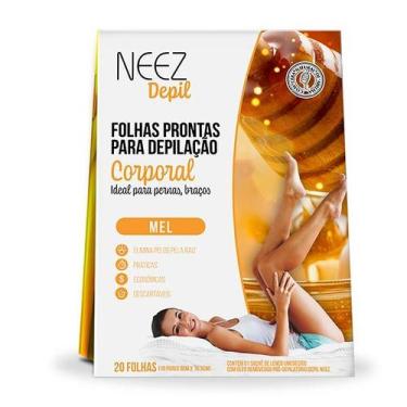 Imagem de 20 folhas corporais prontas mel neez depil