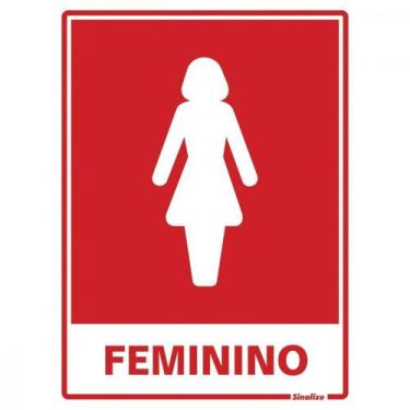Imagem de Placa Sinalizacao Poliestireno 15X20 ''Sanitario Feminino'' 220Ac - SI