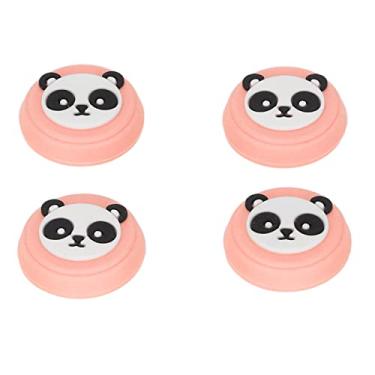 Imagem de Tampa De Aperto De Polegar, 4 Unidades De Capas De Polegar Multiuso Com Tema De Panda Fofo De Silicone De Substituição Tampas De Joystick De Controlador De Silicone Para PS5(Rosa)