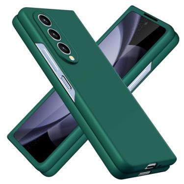 Imagem de JUNAUTTB Capa para Samsung Galaxy Z Fold4 ultrafina fosca PC capa protetora rígida, com proteção para lente da câmera, capa de telefone simples durável slim fit 19.3 cm verde JUS05-16