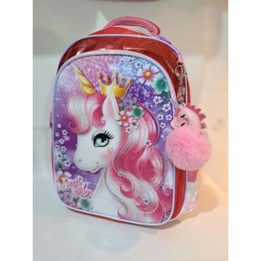 Imagem de Mochila Unicórnio Infantil Rosa - papelariaflordemaio 