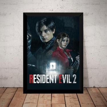 Imagem de Quadro Resident Evil 2 Remake Poster Moldurado - Fanarte