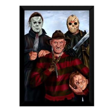Imagem de Quadro Terror Freedy Jason Halloween Chucky Poster Moldurado - Fanarte