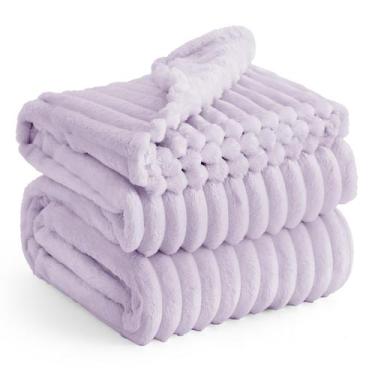 Imagem de Cobertor Bedsure Fleece Lavender Fog para Sofá - 230x230cm