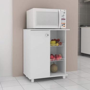 Imagem de Balcão Fruteira 1 Porta 2 Aramados BF3205 Tecno Mobili Branco