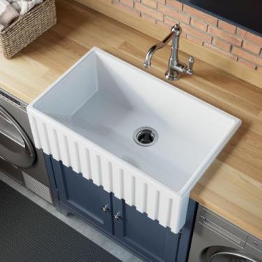 Imagem de Tanque Farm Romana 70 cm Estilo Fazenda Avental (Branco)