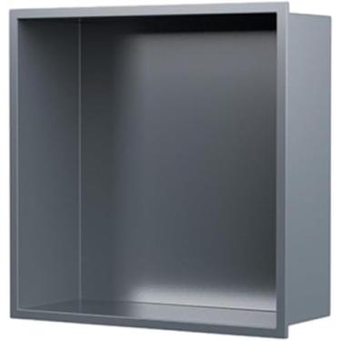 Imagem de Armário De Banheiro Nicho De Armazenamento De Azulejos, Chuveiro Embutido Em Aço Inoxidável 304, Nicho Quadrado Organização Doméstica Fácil Limpeza Economia De Espaço Par, Gray