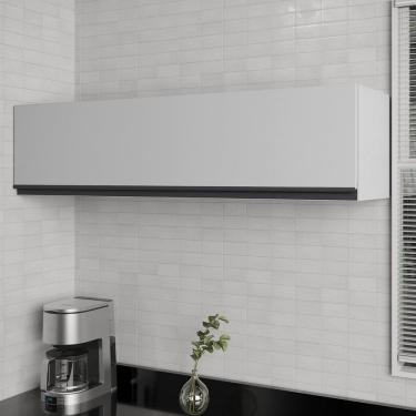 Imagem de Armário Aéreo Porta Basculante 120cm Nara Cabecasa Madeiramadeira Cinza Claro