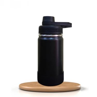 Imagem de Garrafa Térmicacom bota De Silicone Protetora Copo Termico para Cafe Bebidas geladas(Preto-350 ml)