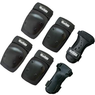 Imagem de Simply Kids Joelheiras e cotoveleiras com protetores de pulso, tecnologia de almofada HardSoft Conjunto de equipamento de proteção certificado I CPSIA I Inline Roller Skate Skate Bike Joelheiras para crianças e meninos e meninas