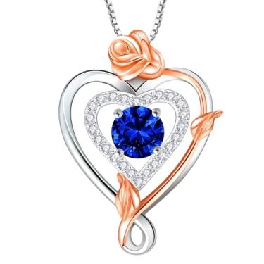 Imagem de RIVIKO Colar feminino com pingente de coração infinito com pingente de coração de prata esterlina 925, presente de aniversário de aniversário e dia das mães para mãe, esposa, namorada, namorada, Prata