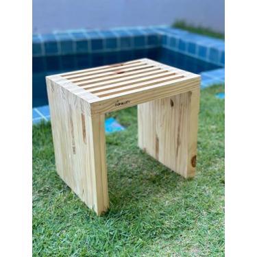 Imagem de Mini Banco Ripado em Madeira de Pinus