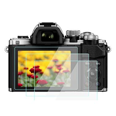 Imagem de YRTIYO Película protetora de tela EM10 IV para Olympus E-M10 Mark iv/iii/ii EM5II E-PL9 E-PL8 E-PL7, vidro temperado, antiarranhões, antibolhas, pacote com 3