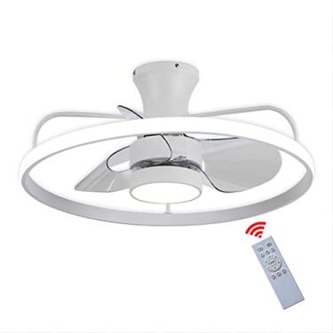 Imagem de Ventilador de teto silencioso com iluminação 46W e controle remoto, temporizador moderno Ventilador 2 em 1 Luz de teto LED, verão inverno, 6 velocidades, ventilador de 65 cm para sala de est