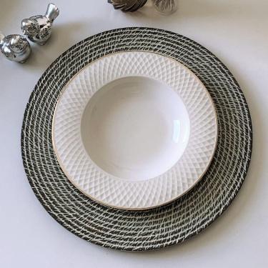 Imagem de 10 Sousplat Redondo Mesa Posta Plástico Alto Padrão Bia Bg