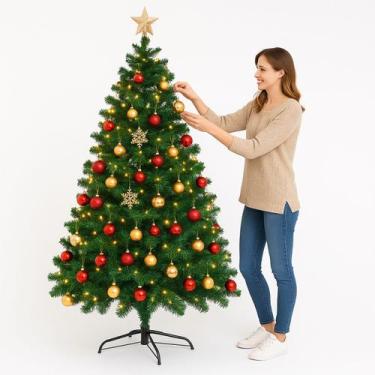 Imagem de Árvore de Natal 2,10m Verde com 1.100 Galhos Pinheiro Grande Base de F