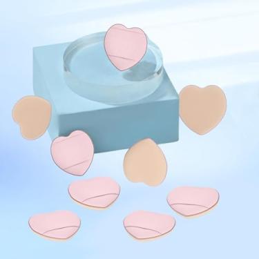 Imagem de Conjunto de 9 peças de pó em forma de coração, puffs de pó para rosto, liquidificadores de maquiagem e esponjas para base, adequado para ferramentas cosméticas de base líquida e creme (rosa)