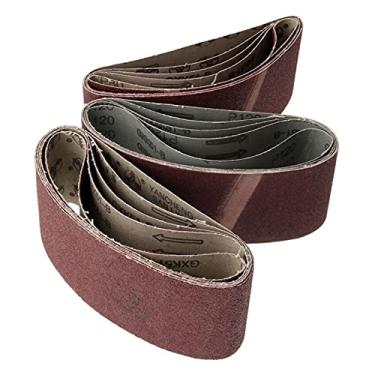 Imagem de 15 pcs 75x457mm Cinto de lixamento abrasivo grão 60 80 120 lixadeira de cinto de óxido para moagem de lixeira de polimento ferramenta YYDFPIIA