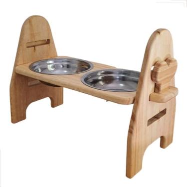 Imagem de Comedouro Elevado Ajustável Para Cães Grandes Pote Duplo Inox Tamanho G