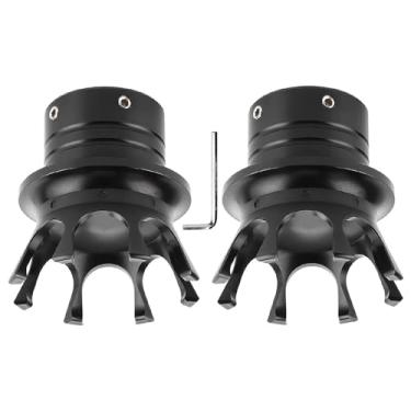 Imagem de RAGBUSCLE Conjunto de tampas de eixo da tampa da porca do eixo dianteiro, capa de porca do eixo do garfo dianteiro estilo coroa, compatível com Harley Sportster Softail Fatboy Dyna Touring, preto
