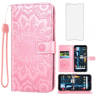 Imagem de Capa de telefone para Google Pixel 2XL Capa carteira com protetor de tela de vidro temperado e capa flip magnética de couro com suporte para cartão acessórios para celular Pixle 2 XL Pixel2XL Pixel2