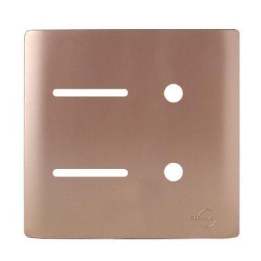 Imagem de Placa Para 1 Interruptor + 1 Furo 4X4 - Novara Ouro Rose - Dicompel No