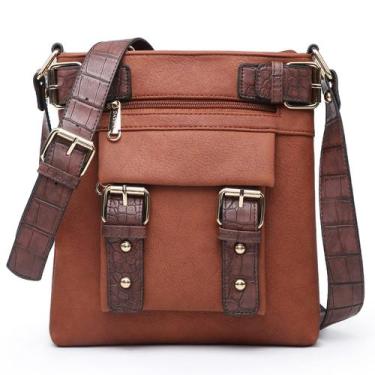 Imagem de Bolsa tiracolo Dasein Top em couro macio com cinto para mulheres