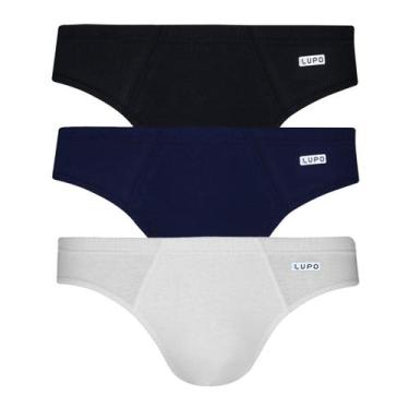 Imagem de Kit C/3 Cuecas Slip Adulto Lupo 515-089, Bca, Mho, Pta, G