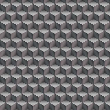 Imagem de Papel De Parede Fiesta Modern Cubos 3d Cinza Escuro 543274 Fiesta Modern 543274