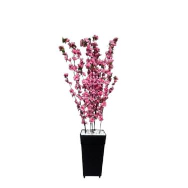 Imagem de Planta Artificial Cerejeira Rosa Com Vaso Grande Decoraçao Enfeite Casa(Cerejeira Rosa Ratan Preto)