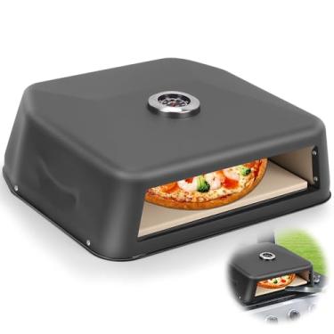 Imagem de Forno de Pizza de 40 * 37 cm, Forno Pizza, Pedra para Pizza de 31 cm, Pizza Direto com Indicação da Temperatura, Adequado para Cozer Pizzas Até 10 Polegadas de Diâmetro