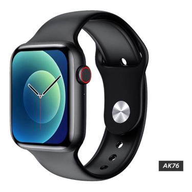 Imagem de Relógio Inteligente Smartwatch Bluetooth Ak76 Android iOS Faz e Recebe Chamadas Troca Pulseira Coloca Foto Na Tela