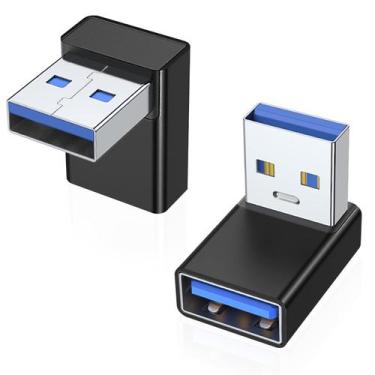 Imagem de Adaptador USB 3.0 AreMe, ângulo ascendente de 90 graus, pacote com 2 u