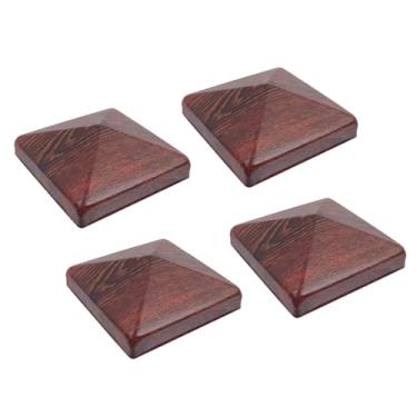 Imagem de Geesatis Tampa de poste de pirâmide de liga de alumínio resistente, poste de cerca de metal de 10 cm x 10 cm, tampas de decks de pirâmide de cerca de metal de madeira cedro corredores de caixa de