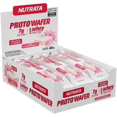 Imagem de Nutrata Proto Wafer com Whey Protein Morango Caixa 12x30g