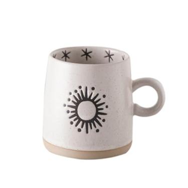 Imagem de URGDWEKJY Caneca de viagem moderna caneca de cerâmica 400 ml, copo de café, chá da tarde, copo de café da manhã com alça adequada para escritório em casa, copo de café reutilizável (02)