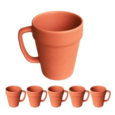 Imagem de Conjunto de canecas de plantador de terracota de 170 a 400 ml xícaras de café de cerâmica para artesanato DIY, presentes personalizados, lembrancinhas de festa de jardim ou presentes personalizados (6