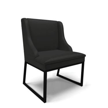 Imagem de Cadeira Sala De Jantar Industrial Preto Liz Sintético Preto D03 - D`rossi