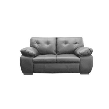 Imagem de Sofá De Couro Marselha 2 Lugares Preto Pigmentado