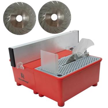 Imagem de Deruilong Cortador de garrafa de vidro elétrico com 2 peças de lâminas de serra de diamante, máquina de corte profissional para garrafas de vidro e materiais rígidos