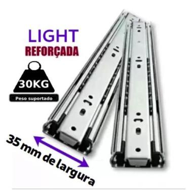Imagem de Corrediça telescópica 40cm light trilho telescópico para gaveta de gua