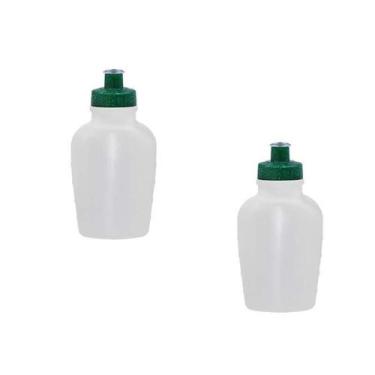 Imagem de Kit 2 Cantis 500Ml Tampa Fibra Madeira Verde - Bb Store
