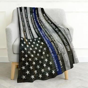Imagem de Cobertor de oração de agentes de polícia, presentes de aniversário para crianças, meninos, filhos, casa, quarto, sala de estar, macio, aconchegante, leve, cobertor de pelúcia