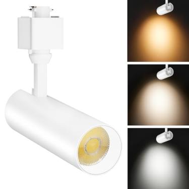 Imagem de OTeedo Cabeças de iluminação de pista de LED reguláveis de 10 W tipo H luminárias de trilho 3000K-4500K-6000K Luzes de trilho ajustáveis refletor de teto para iluminação de arte de varejo sem