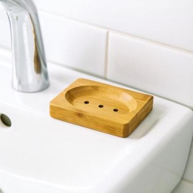 Imagem de Saboneteira Bambu Eco Kitchen Saboneteira Suporte Sabonete Madeira Bam