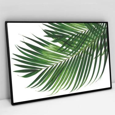 Imagem de Quadro Decorativo Folha Palmada Verde em tela Canvas - TaColado, 60 x 